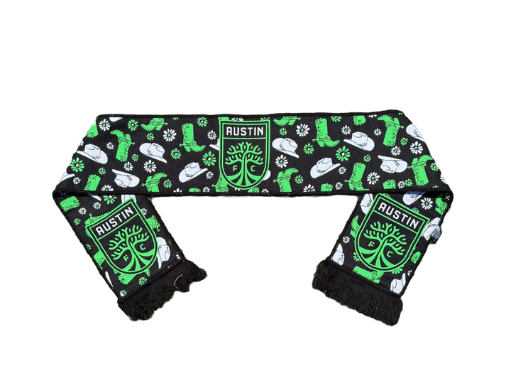 AUSTIN FC BOOTS AND FLOWERS WOVEN SCARF