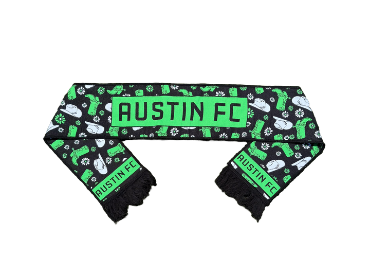 AUSTIN FC BOOTS AND FLOWERS WOVEN SCARF